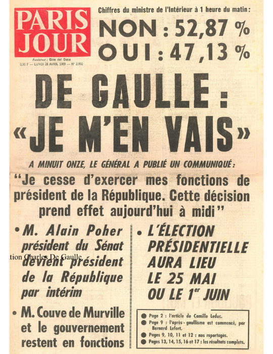 1969 : L’échec du référendum sur la régionalisation