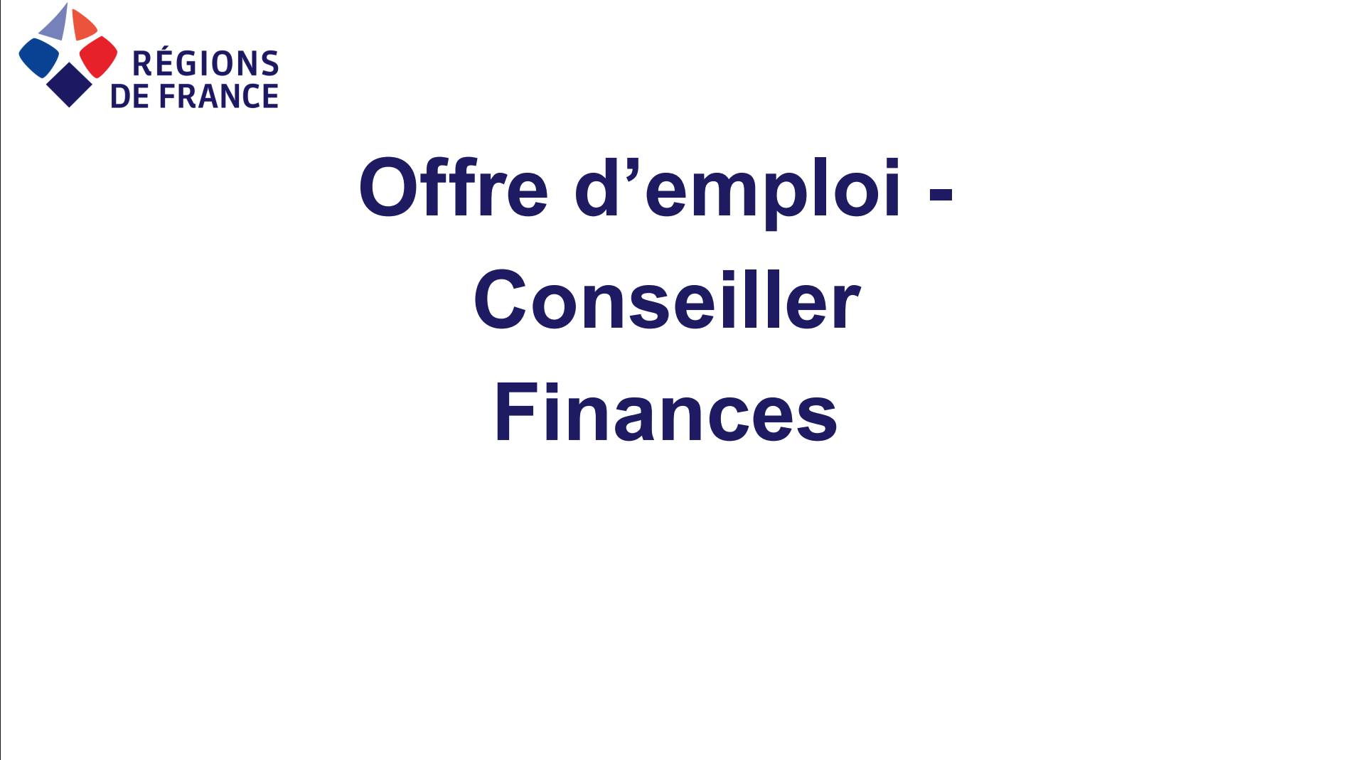  Offre d’emploi : Conseiller Finances