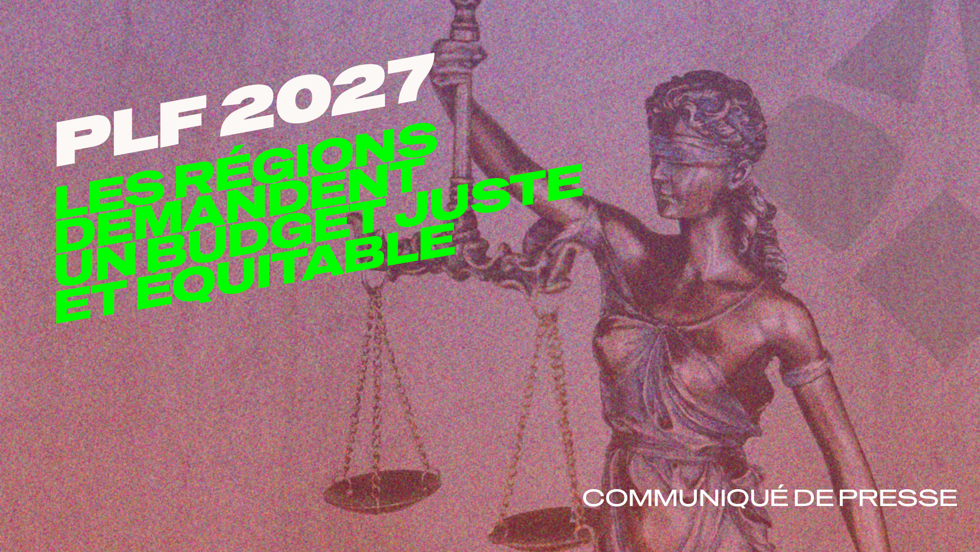 [Communiqué] Projet de loi finances 2027 : les présidentes et présidents des Régions de France appellent le Gouvernement à faire des choix justes et équitables